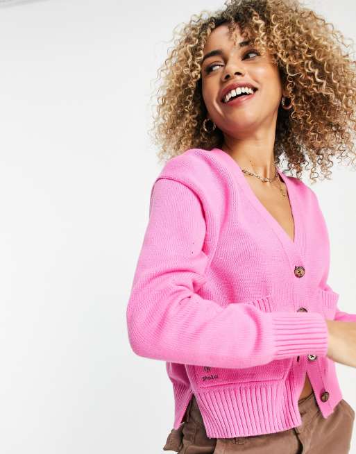 Polo Ralph Lauren v neck cardigan in pink | ASOS