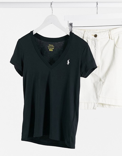 Polo Ralph Lauren v neck t-shirt in black