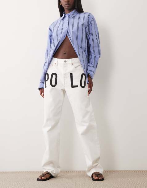 Polo Ralph Lauren - Vaqueros blancos de pernera recta de tejido liso - view 1
