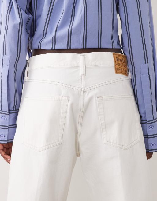 Polo Ralph Lauren - Vaqueros blancos de pernera recta de tejido liso, 4 de 5