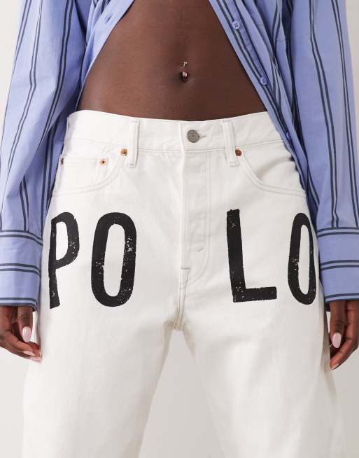 Polo Ralph Lauren - Vaqueros blancos de pernera recta de tejido liso, 5 de 5