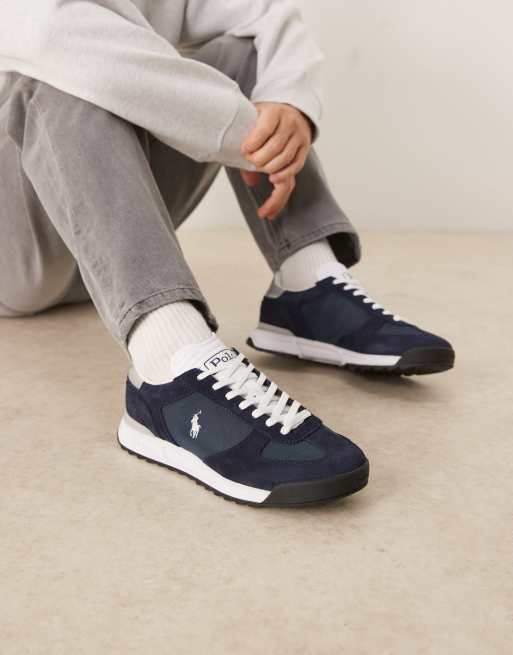 Polo Ralph Lauren – Varick – Granatowe buty sportowe z zamszu i materiału ripstop