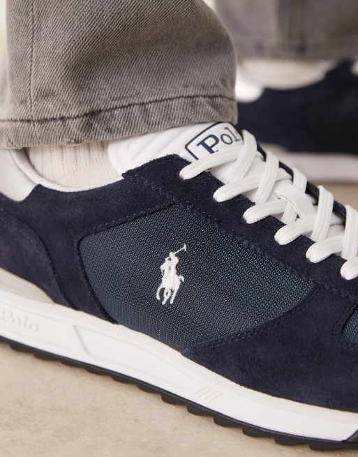 Polo Ralph Lauren – Varick – Marinblå sneakers i mocka och ripstop, 4 av 5