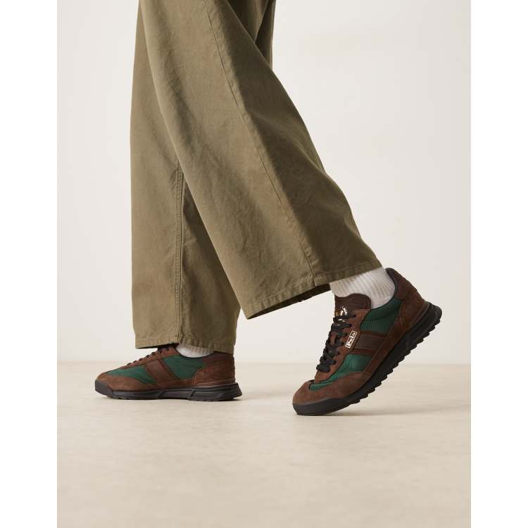 Polo Ralph Lauren Varick suede and canvas trainers in brown  display picture 1