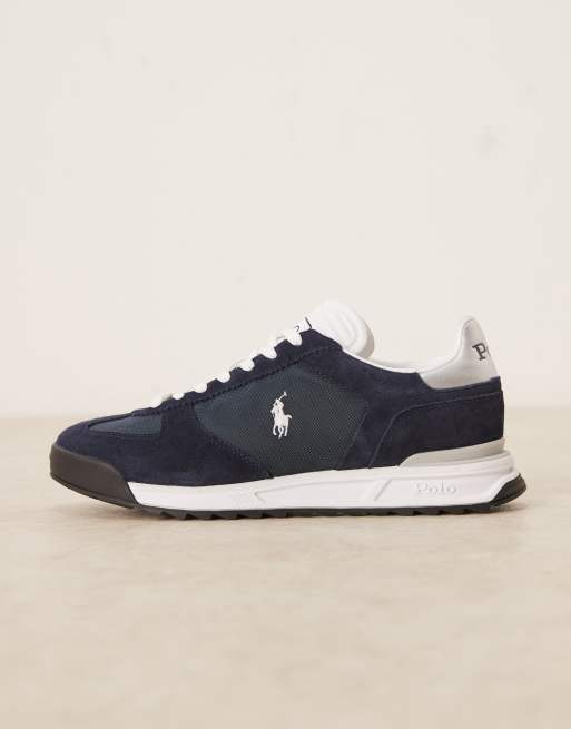 Polo Ralph Lauren Varick suede and ripstop sneakers in navy, 2 of 5