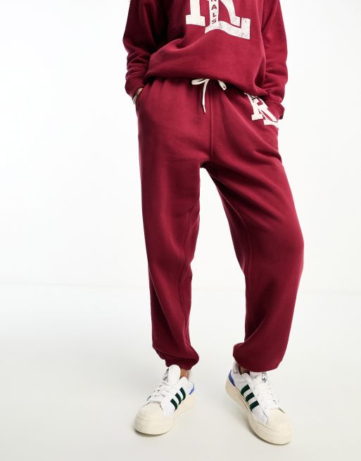 Polo Ralph Lauren varsity logo joggers in red CO-ORD