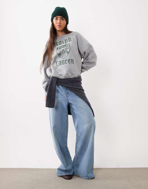 Polo Ralph Lauren varsity sweatshirt med crest i grå - view 1
