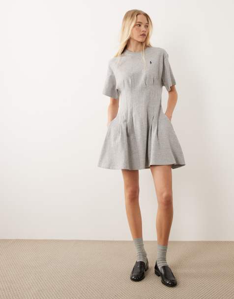 Polo Ralph Lauren - Vestido de día gris estilo camiseta de punto - view 1