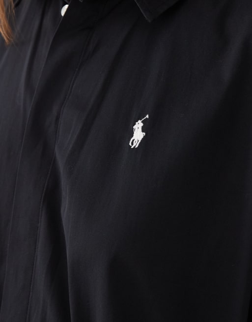 Polo Ralph Lauren - Vestito camicia da giorno a maniche lunghe nero, 3 di 4