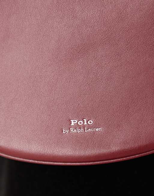 Polo Ralph Lauren – Vinröd axelremsväska i läder, 4 av 4