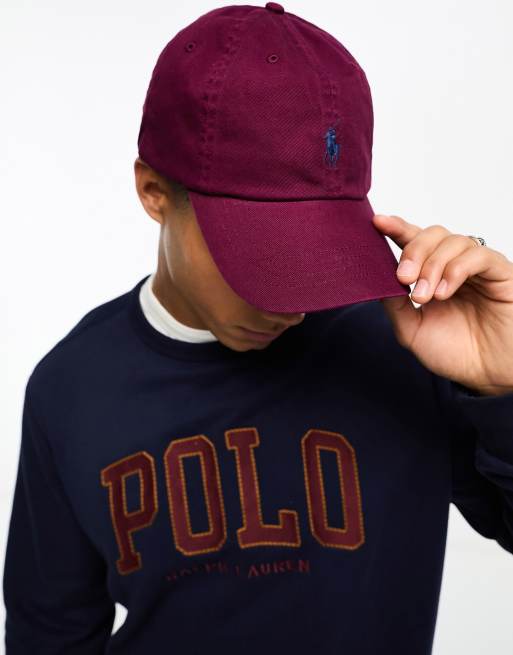 Polo Ralph Lauren – Vinröd baseballkeps med ikonlogga, 3 av 4