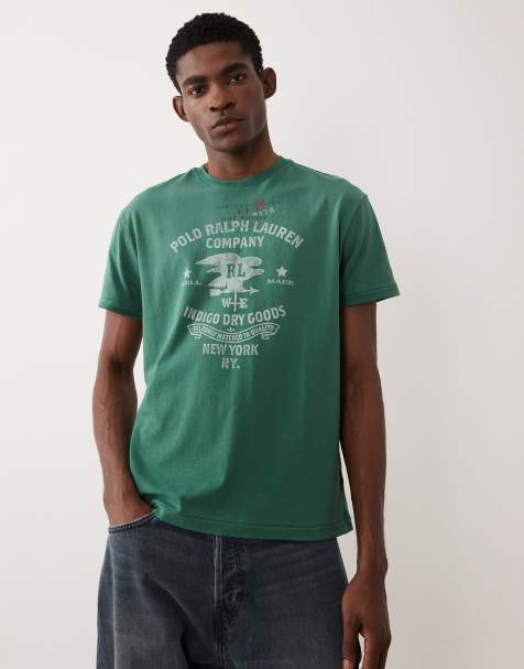 Polo Ralph Lauren vintage chest print t-shirt in mid green