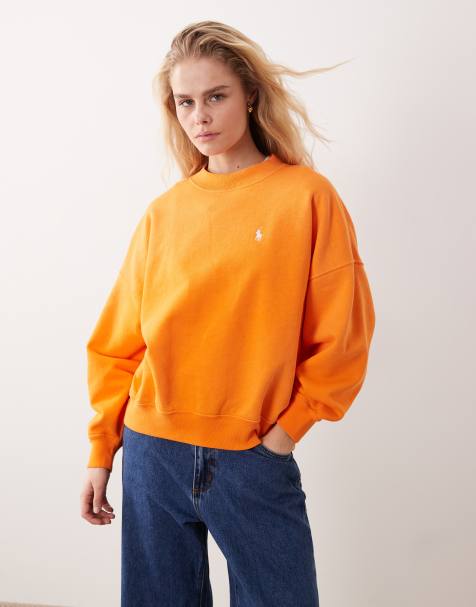 Polo Ralph Lauren - Vintage fleece sweatshirt met logo op de achterkant in oranje - view 1