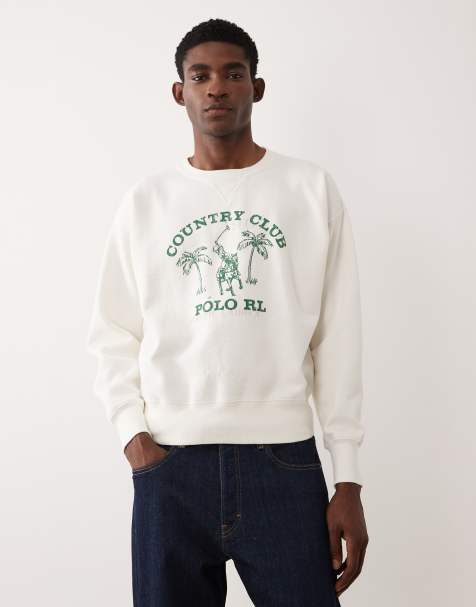 Polo Ralph Lauren vintage polo player sweatshirt in cream - view 1