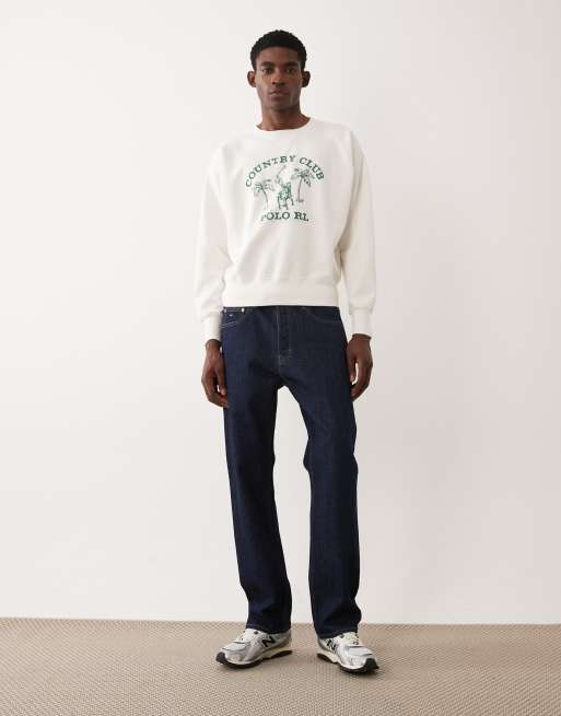 Polo Ralph Lauren vintage polo player sweatshirt in cream, 2 of 5