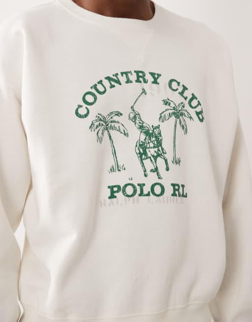 Polo Ralph Lauren vintage polo player sweatshirt in cream, 5 of 5