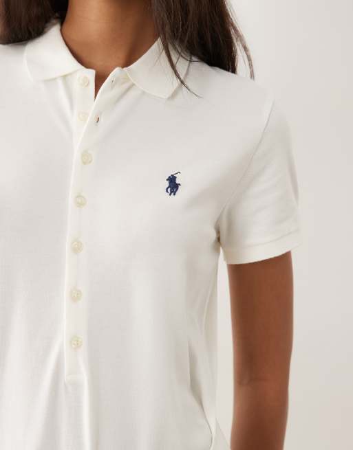Polo Ralph Lauren – Vit pikéklänning i bomull med ikonlogga, 4 av 4