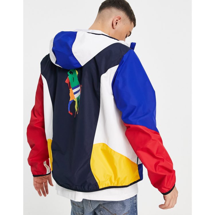 Polo Ralph Lauren vital colourblock pony back print lined hooded