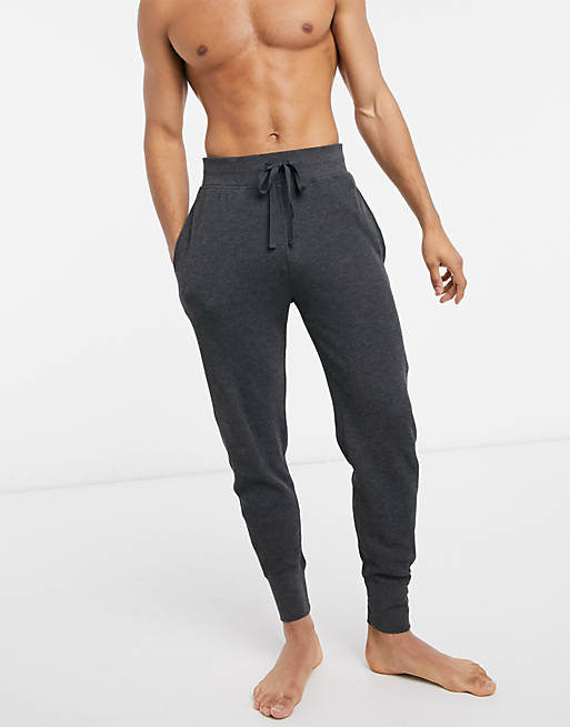 Polo Ralph Lauren waffle jogger in charcoal grey with logo | ASOS