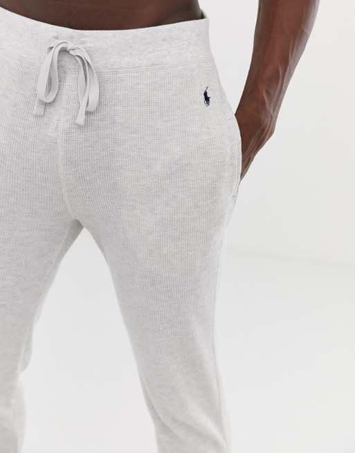 Polo Ralph Lauren lounge waffle jogger in grey with logo