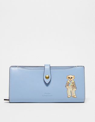 Polo Ralph Lauren wallet with bear logo in light blue