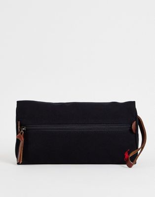 Polo Ralph Lauren wash bag in black with pony logo - ASOS Price Checker