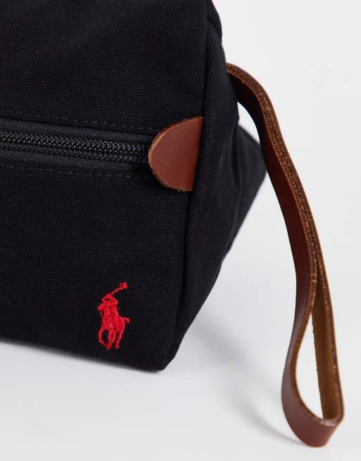 Polo Ralph Lauren wash bag in black with pony logo | ASOS