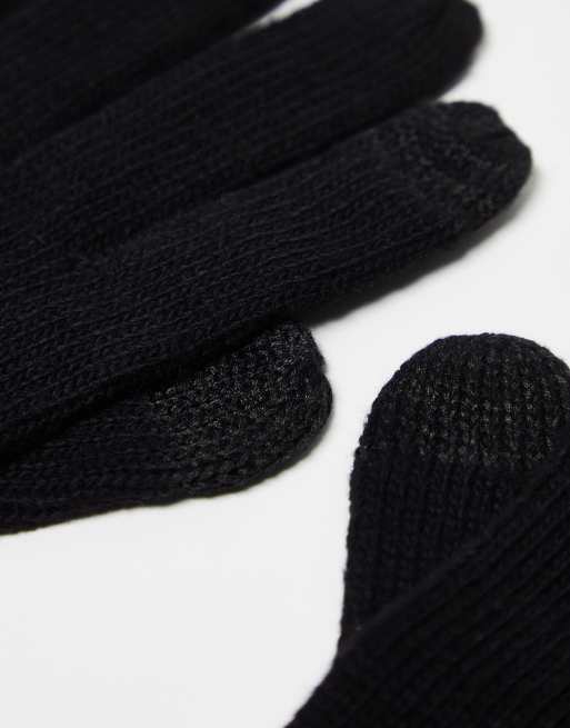 Polo Ralph Lauren  Weiche Handschuhe mit Touchscreen-Funktion in Schwarz  mit Wollanteil und Logo | ASOS