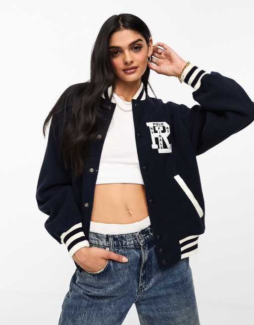 Polo Ralph Lauren – Wendbare College-Jacke aus Teddyfell und  