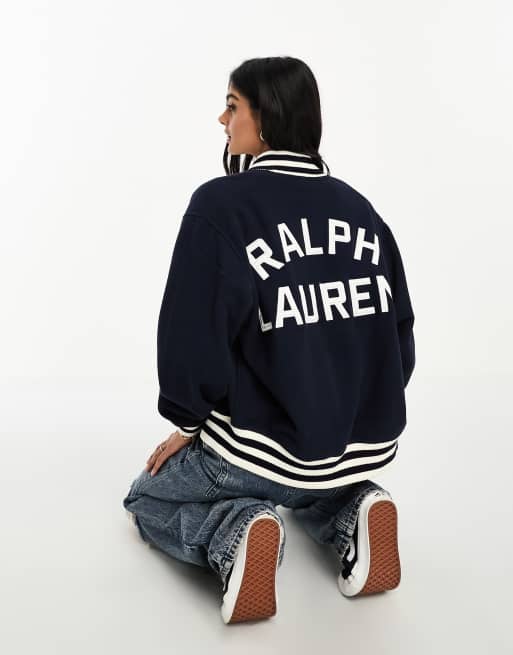 Polo Ralph Lauren – Wendbare College-Jacke aus Teddyfell und  
