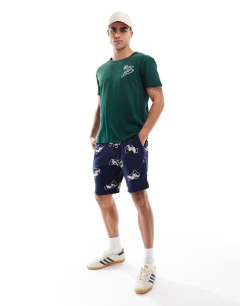 Polo Ralph Lauren – Wendbares Ringer-T-Shirt in Dunkelgrün/Gold mit klassischem Oversize-Schnitt und Retro-Sport-Logo - view 1