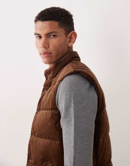 Polo Ralph Lauren – Weste aus Cord in Hellbraun mit Markenlogo, 4 von 5