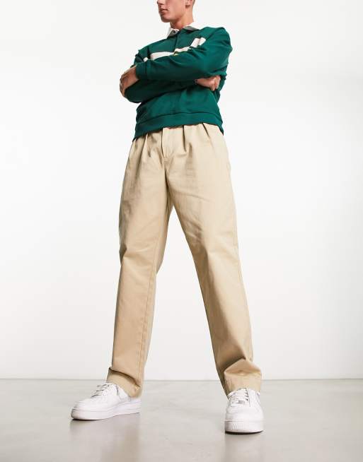 Relaxed fit deals pleated chino