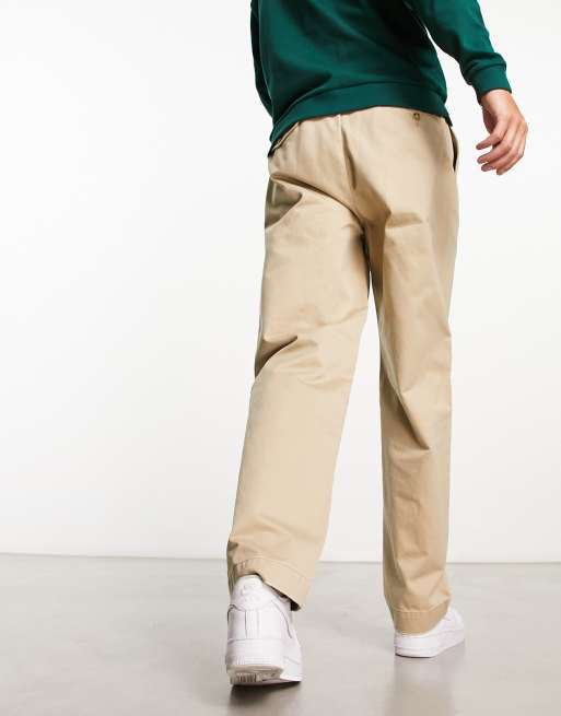 Relaxed fit pleated store chino