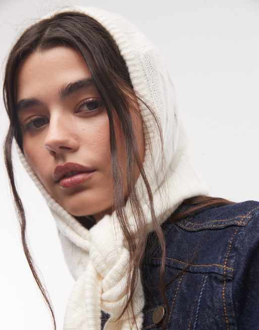 Polo Ralph Lauren Wickelschal mit Zopfmuster in Cremeweiß, 2 von 3