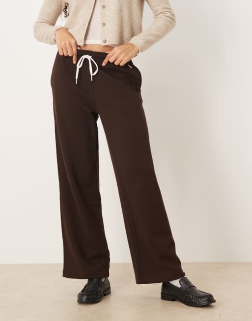Polo Ralph Lauren wide leg joggers in brown, 2 of 5