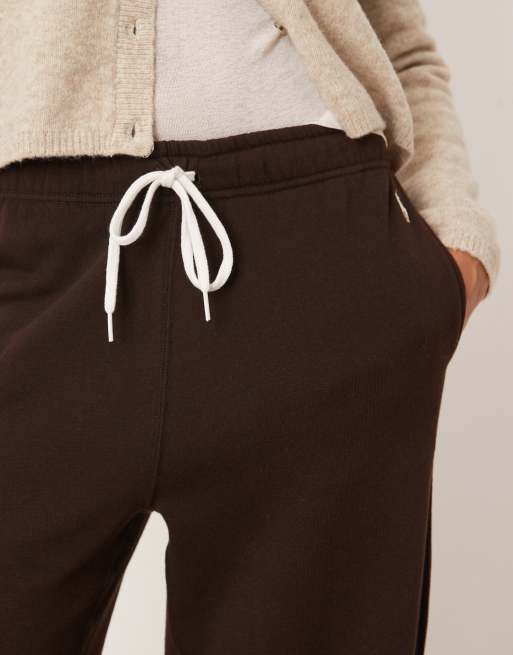 Polo Ralph Lauren wide leg joggers in brown, 3 of 5