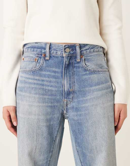 Polo Ralph Lauren wide leg lightweight jeans in mid wash, 4 of 5
