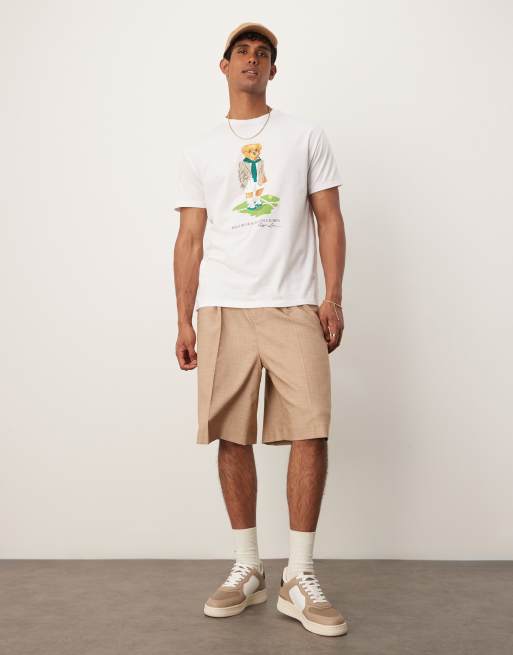 Polo Ralph Lauren Wimbledon capsule bear print t-shirt in white, 2 of 4