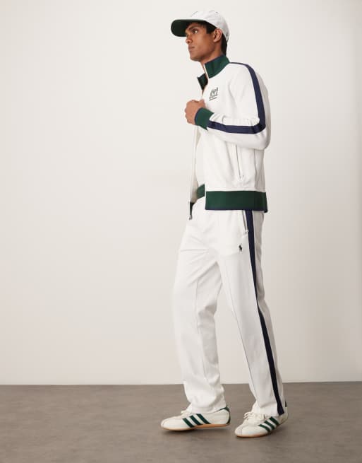 Polo Ralph Lauren – Wimbledon Capsule – Białe trykotowe spodnie tenisowe, część zestawu