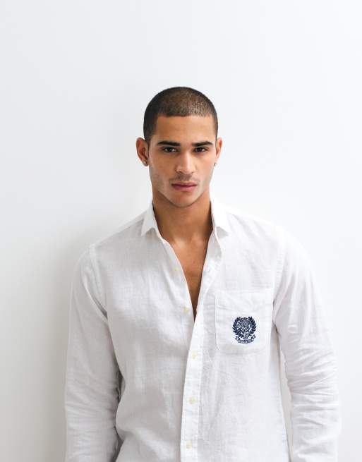 Polo Ralph Lauren - Wimbledon Capsule - Camicia bianca in lino con tasca ricamata con stemma, 5 di 5