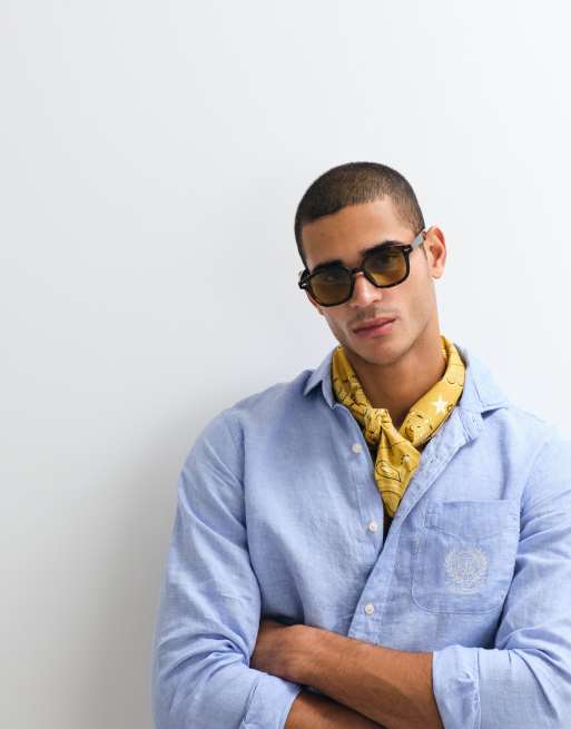 Polo Ralph Lauren - Wimbledon Capsule - Camicia in lino blu con tasca ricamata con stemma, 3 di 5