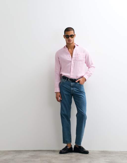 Polo Ralph Lauren - Wimbledon Capsule - Camicia in lino rosa con tasca ricamata con stemma, 2 di 5