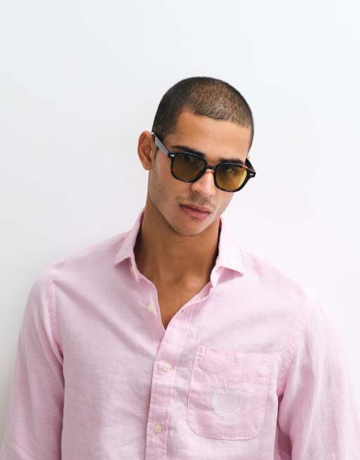 Polo Ralph Lauren - Wimbledon Capsule - Camicia in lino rosa con tasca ricamata con stemma, 4 di 5