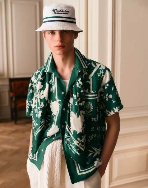 Polo Ralph Lauren - Wimbledon Capsule - Chemise à col ouvert et imprimé fleurs - Vert - view 1