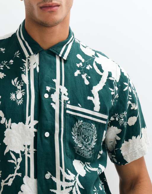 Polo Ralph Lauren - Wimbledon Capsule - Chemise à col ouvert et imprimé fleurs - Vert, 3 de 6