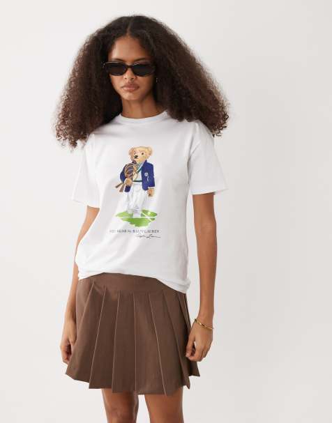 Polo Ralph Lauren Wimbledon capsule classic bear print t-shirt in white