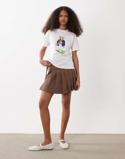 Polo Ralph Lauren Wimbledon capsule classic bear print t-shirt in white, 2 of 4