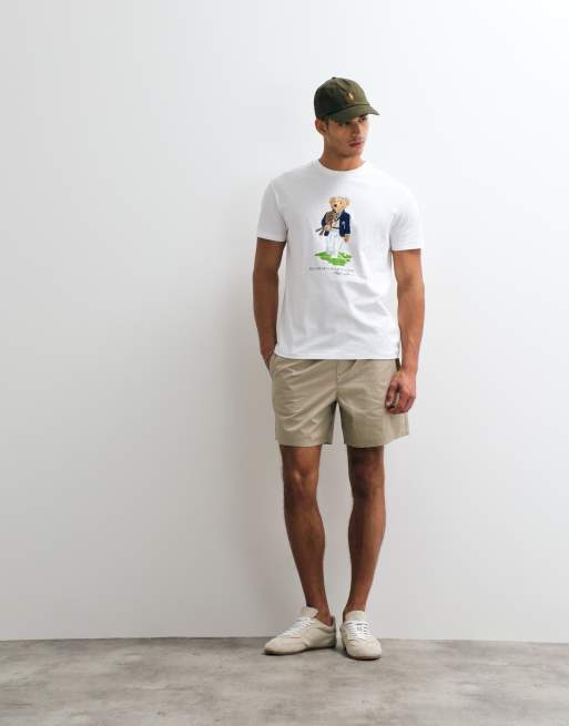 Polo Ralph Lauren Wimbledon capsule classic bear print t-shirt in white, 2 of 5