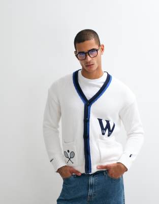 Polo - Wimbledon Capsule - College-Strickjacke aus Baumwolle in Weiß Weiß S